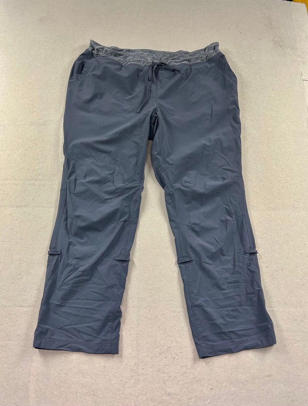 Duluth Trading Co Armachillo Cooling Pants Women Blue Stretch Hiking 18w 31